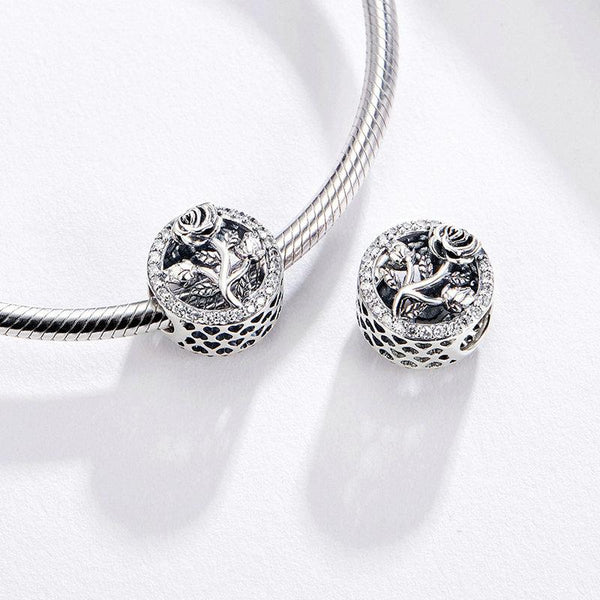 Charm Anhänger Rose Sterling Silber Kristall - FALKENKOENIG SCHMUCK & Piercing Online Shop