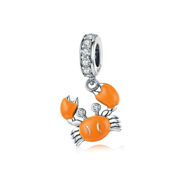 Charm Anhänger Krebs Sterling Silber Kristall - FALKENKOENIG SCHMUCK & Piercing Online Shop