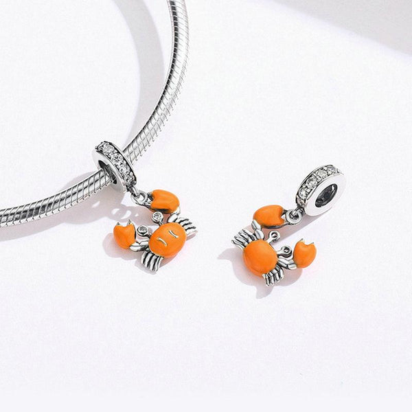 Charm Anhänger Krebs Sterling Silber Kristall - FALKENKOENIG SCHMUCK & Piercing Online Shop