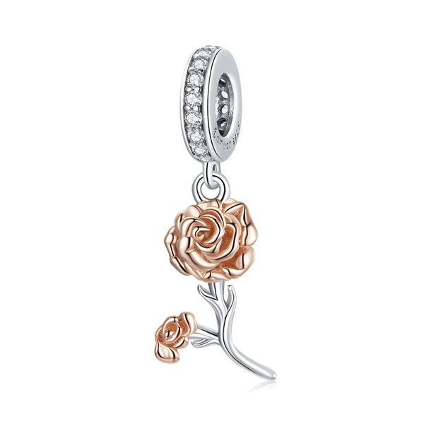 Charm Anhänger Rose Sterling Silber - FALKENKOENIG SCHMUCK & Piercing Online Shop