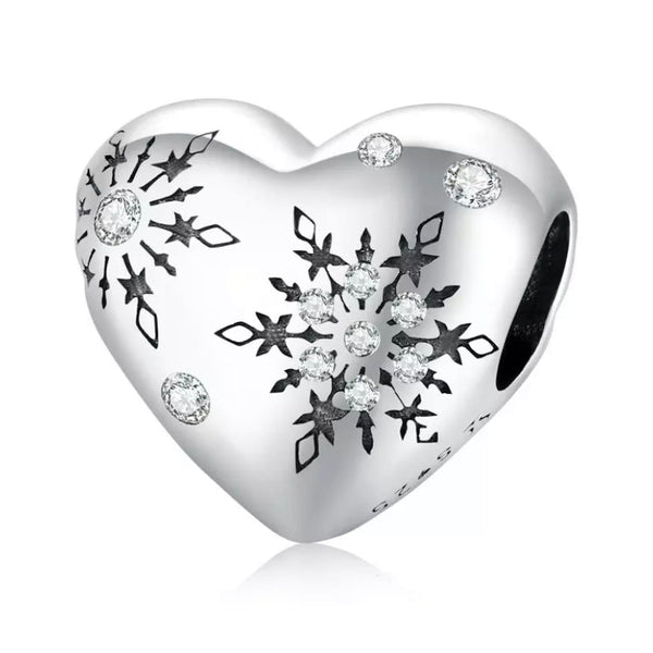 Charm Anhänger Winter Herz Sterling Silber Kristall - FALKENKOENIG SCHMUCK & Piercing Online Shop