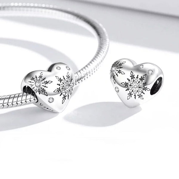 Charm Anhänger Winter Herz Sterling Silber Kristall - FALKENKOENIG SCHMUCK & Piercing Online Shop