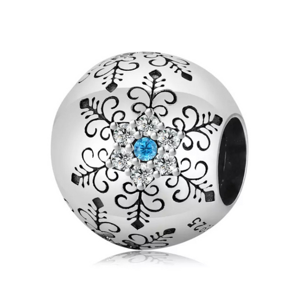 Charm Anhänger Schneeflocke Sterling Silber Kristall - FALKENKOENIG SCHMUCK & Piercing Online Shop