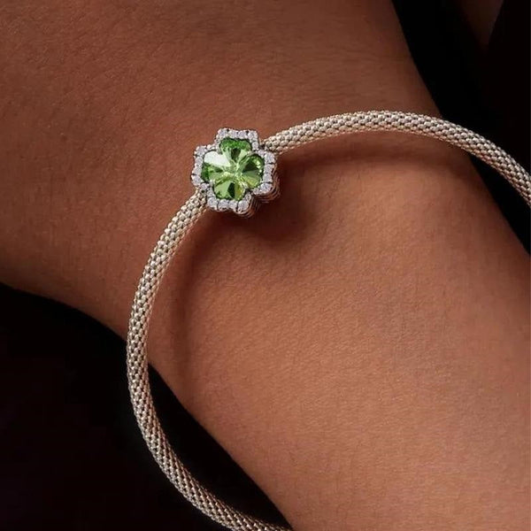 Glücksklee Charm 925er Silber