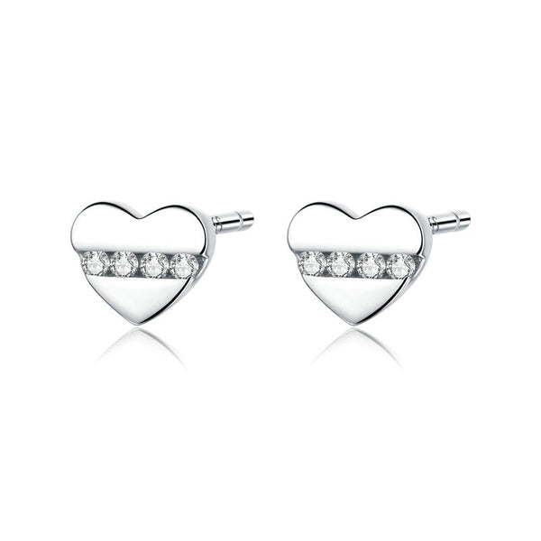 Ohrstecker Herz Sterling Silber Kristall - FALKENKOENIG SCHMUCK & Piercing Online Shop