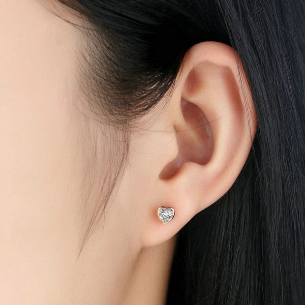 Ohrstecker Herz Roségold Kristall - FALKENKOENIG SCHMUCK & Piercing Online Shop