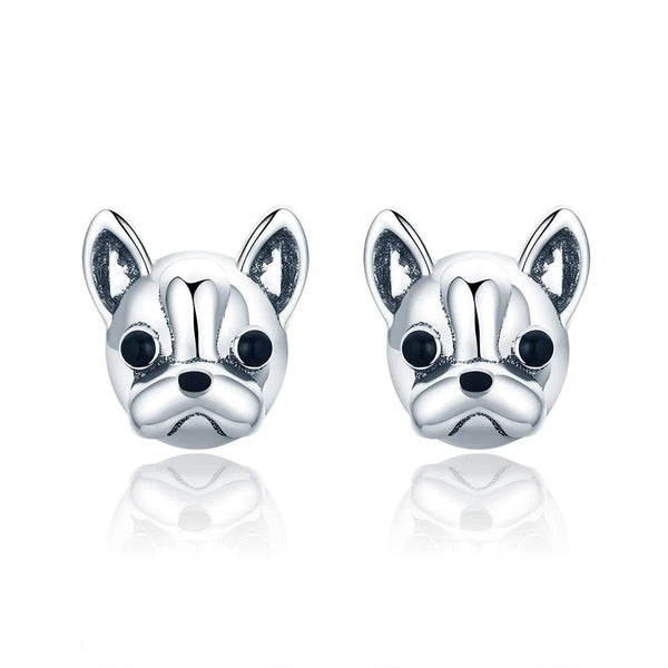 Ohrstecker Hund Bulldog Sterling Silber - FALKENKOENIG SCHMUCK & Piercing Online Shop