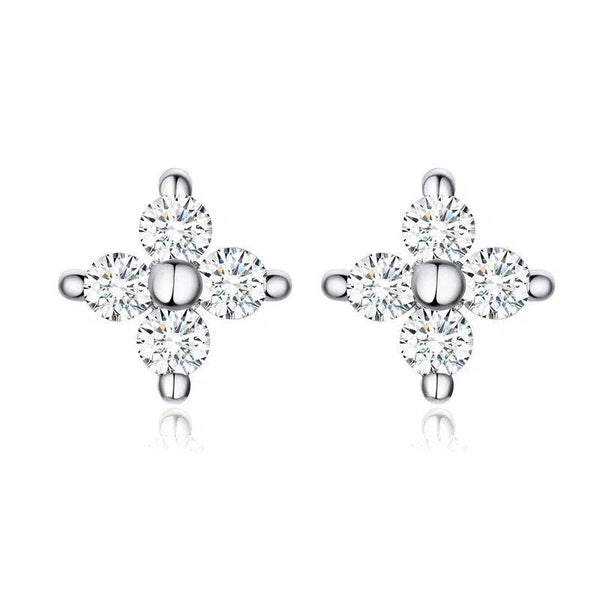 Ohrstecker Blume Sterling Silber Kristall - FALKENKOENIG SCHMUCK & Piercing Online Shop