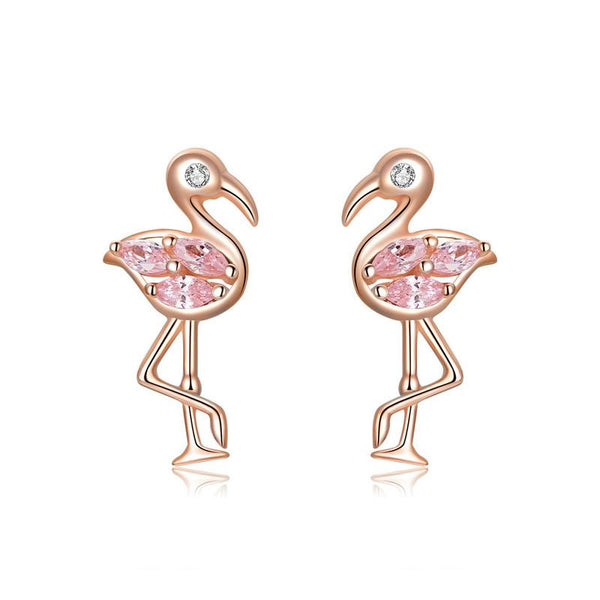 Ohrstecker Flamingos Kristall - FALKENKOENIG SCHMUCK & Piercing Online Shop