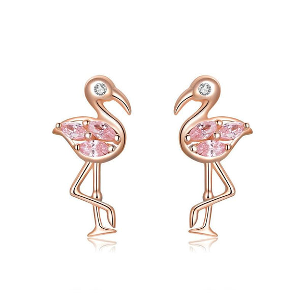 Ohrstecker Flamingos Kristall - FALKENKOENIG SCHMUCK & Piercing Online Shop