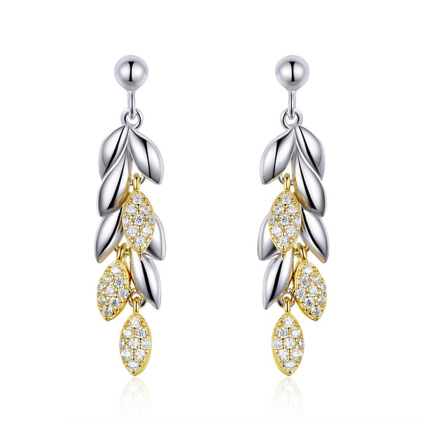 Ohrstecker Blätter Kranz Kristallen - FALKENKOENIG SCHMUCK & Piercing Online Shop