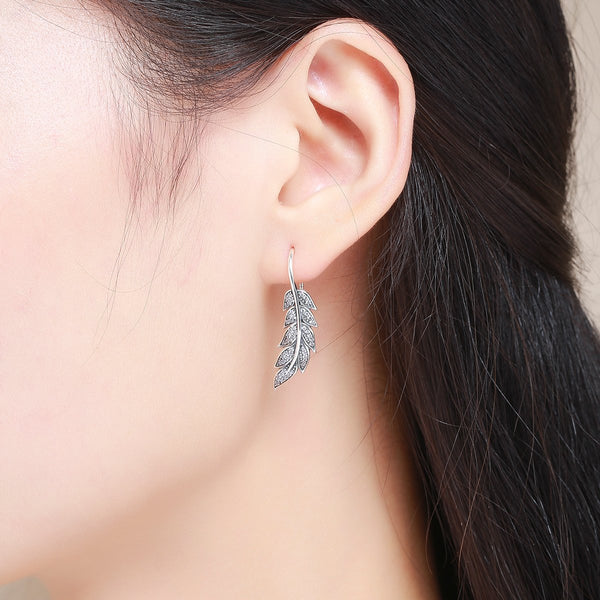 Ohrringe Feder Flügel Sterling Silber Kristall - FALKENKOENIG SCHMUCK & Piercing Online Shop