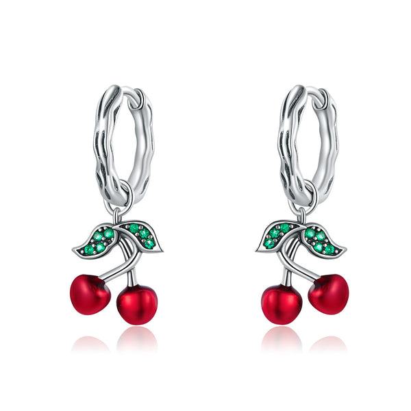 Ohrringe Cherry Kirschen Sterling Silber Kristall - FALKENKOENIG SCHMUCK & Piercing Online Shop