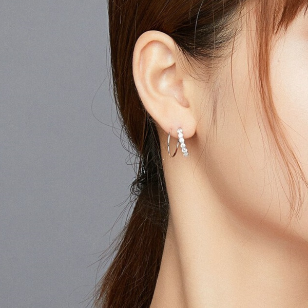 Ohrringe Loop Sterling Silber Kristall - FALKENKOENIG SCHMUCK & Piercing Online Shop