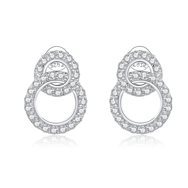 Ohrstecker Loop Kristall Sterling Silber - FALKENKOENIG SCHMUCK & Piercing Online Shop
