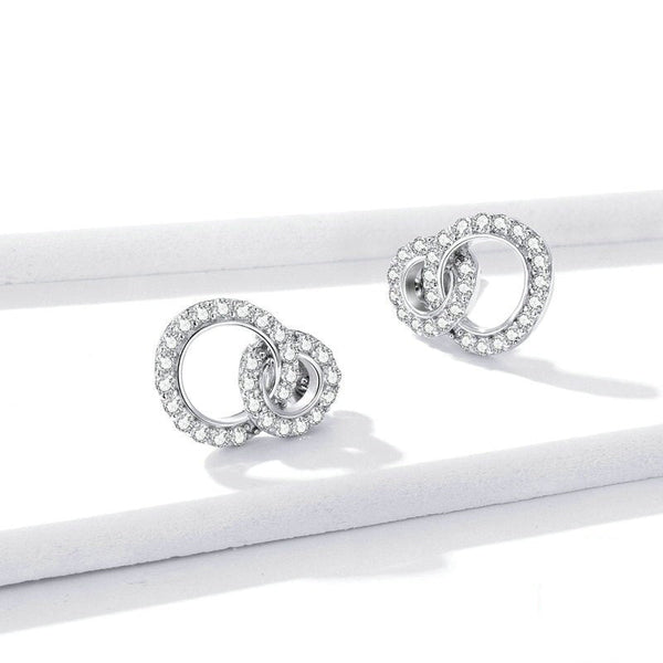 Ohrstecker Loop Kristall Sterling Silber - FALKENKOENIG SCHMUCK & Piercing Online Shop