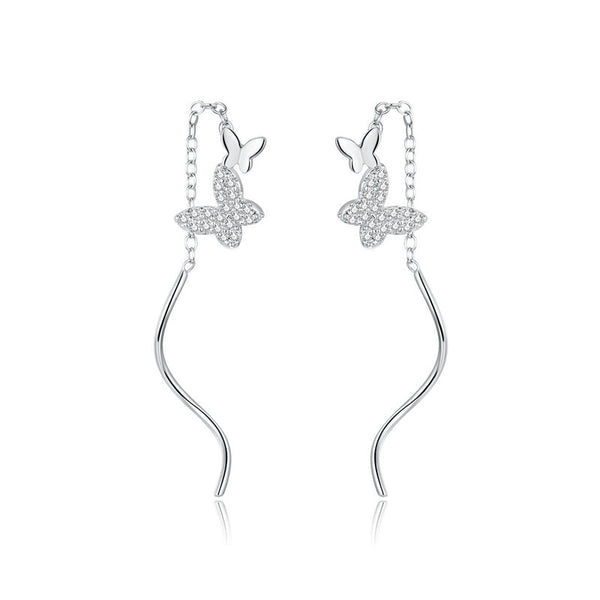 Ohrstecker Schmetterling Sterling Silber Kristall - FALKENKOENIG SCHMUCK & Piercing Online Shop