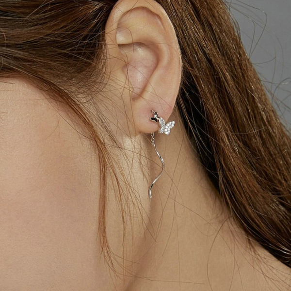 Schmetterling Ohrstecker Sterling Silber Kristall - FALKENKOENIG SCHMUCK & Piercing Online Shop