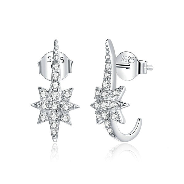 Ohrstecker Sterne Sterling Silber Kristall - FALKENKOENIG SCHMUCK & Piercing Online Shop