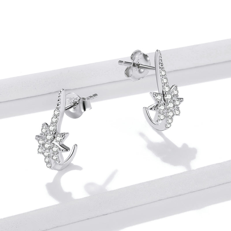 Ohrstecker Sterne Sterling Silber Kristall - FALKENKOENIG SCHMUCK & Piercing Online Shop