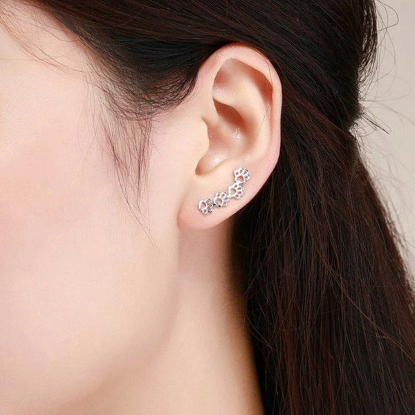 Ohrringe Hundepfoten Sterling Silber - FALKENKOENIG SCHMUCK & Piercing Online Shop