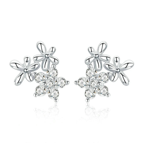 Ohrstecker Blumen Gypsophila Kristall - FALKENKOENIG SCHMUCK & Piercing Online Shop
