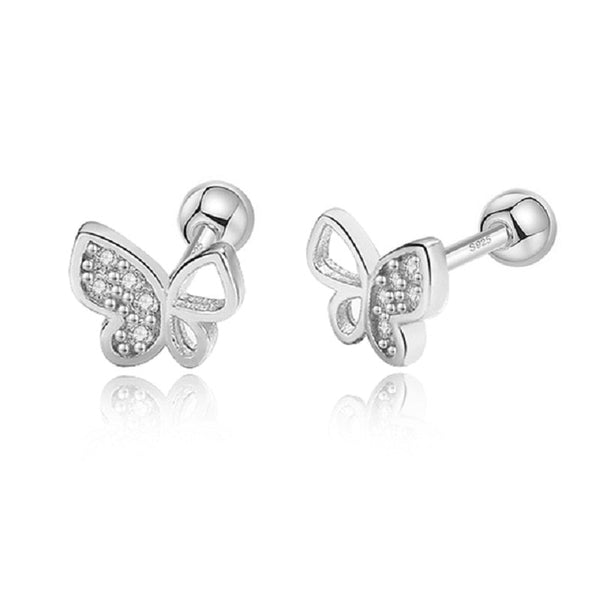 Ohrstecker Silber Zirkonia Schmetterling - FALKENKOENIG SCHMUCK & Piercing Online Shop