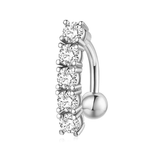 Bauchnabelpiercing Silber mit Zirkonia Kristallen - FALKENKOENIG SCHMUCK & Piercing Online Shop