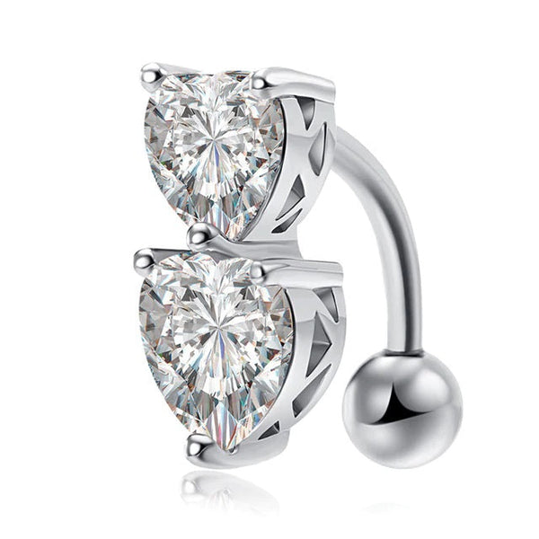 Bauchnabelpiercing Silber Herzen Kristall - FALKENKOENIG SCHMUCK & Piercing Online Shop