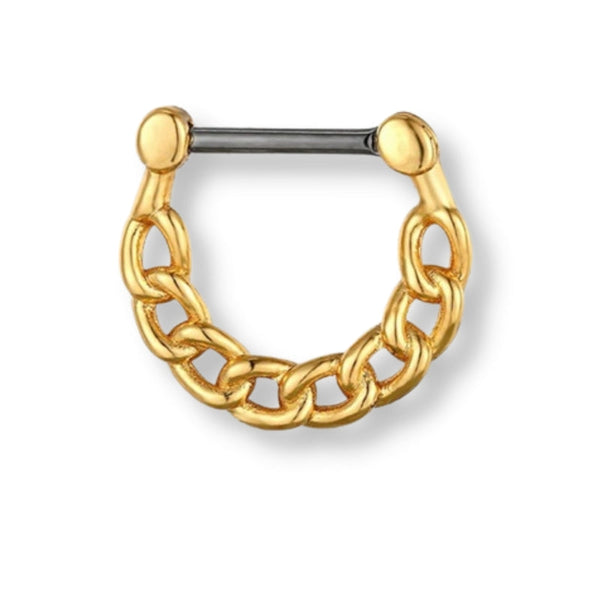 Nasenpiercing Gold im Chain Design. Sexy Nasenpiercings und Nasenringe jetzt bei Falkenkoenig Schmuck entdecken.