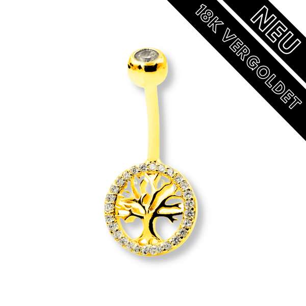 Bauchnabelpiercing 18 Karat Vergoldet 925 Silber - FALKENKOENIG SCHMUCK & Piercing Online Shop