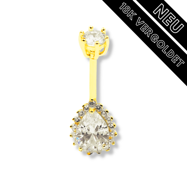 Tropfen Bauchnabelpiercing 18 Karat Vergoldet 925 Silber - FALKENKOENIG SCHMUCK & Piercing Online Shop