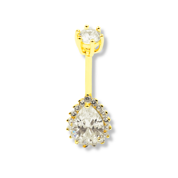 Tropfen Bauchnabelpiercing 18 Karat Vergoldet 925 Silber - FALKENKOENIG SCHMUCK & Piercing Online Shop