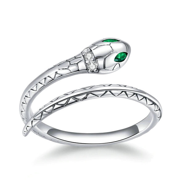 Fingerring Ring Schlange Silber Zirkonia Kristalle - FALKENKOENIG SCHMUCK & Piercing Online Shop