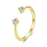 Größenverstellbarer Damen Fingerring aus 925er Sterlingsilber mit mehreren Moissanite – eleganter Schmuck mit diamantähnlichem Funkeln.