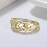 Silberring Chain Gold Sterlingsilber - FALKENKOENIG SCHMUCK & Piercing Online Shop