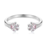 Verstellbarer PAW Fingerring Pfoten Sterlingsilber - FALKENKOENIG SCHMUCK & Piercing Online Shop