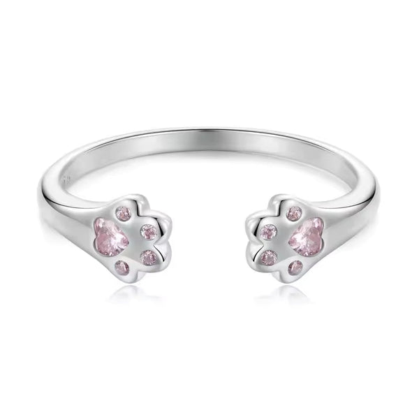 Verstellbarer PAW Fingerring Pfoten Sterlingsilber - FALKENKOENIG SCHMUCK & Piercing Online Shop