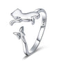 Katzen Fingerring 925er Silber - FALKENKOENIG SCHMUCK & Piercing Online Shop