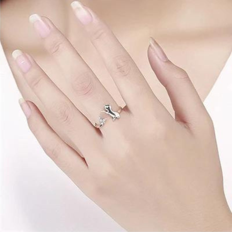 Katzen Fingerring 925er Silber - FALKENKOENIG SCHMUCK & Piercing Online Shop