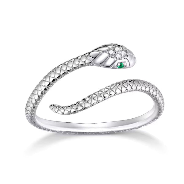 Fingerring Ring Schlange Silber Zirkonia Kristalle - FALKENKOENIG SCHMUCK & Piercing Online Shop
