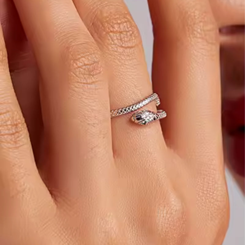 Fingerring Ring Schlange Silber Zirkonia Kristalle - FALKENKOENIG SCHMUCK & Piercing Online Shop