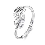 Fingerring Ring Monstera Tropisch Silber Zirkonia Kristalle - FALKENKOENIG SCHMUCK & Piercing Online Shop