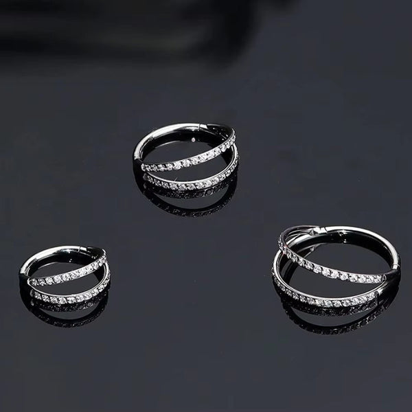 Silber Doppel-Nasenring Piercing Titan - FALKENKOENIG SCHMUCK & Piercing Online Shop