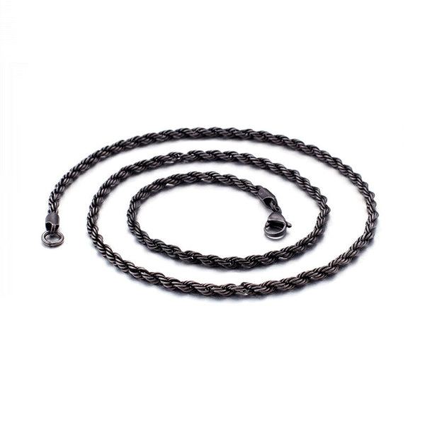 FALKENKOENIG Herren Halskette aus Edelstahl im Vintage Design mit Karabiner-Verschluss – maskulin, robust & stilvoll.