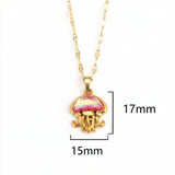 Goldene Quallen Halskette aus wasserfestem Edelstahl mit schimmerndem Anhänger in Lila, Mintblau oder Pink inklusive Halskette.
