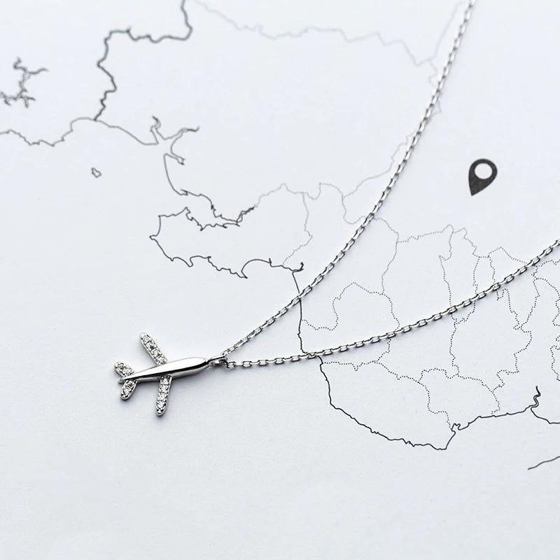 Flugzeug Reisen Halskette Sterlingsilber - FALKENKOENIG SCHMUCK & Piercing Online Shop