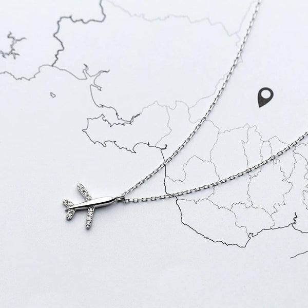 Flugzeug Reisen Halskette Sterlingsilber - FALKENKOENIG SCHMUCK & Piercing Online Shop
