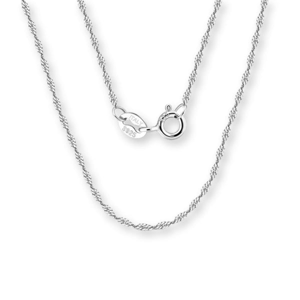 Singapur Silber Halskette aus 925er Sterlingsilber – edles, gedrehtes Design für zeitlose Eleganz. Perfekt als stilvolles Accessoire oder Geschenk. ✨
