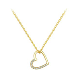 Gold Herz Halskette 925er Sterlingsilber verstellbar 40–45 cm in Gold oder Silber, Geschenk für Ehefrau, Mutter oder Valentinstag.